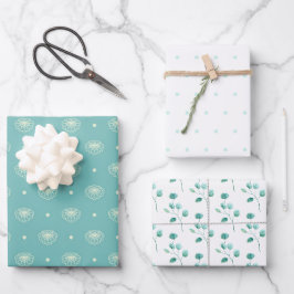 Weich blauer und weißer Besondere Anlass Geschenkpapier Set