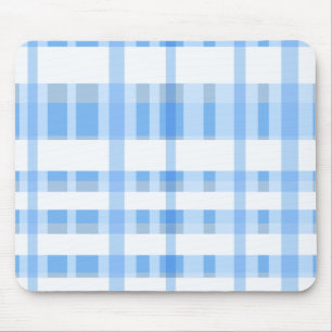 Weich blaues und weißes kariertes mousepad