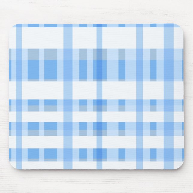 Weich blaues und weißes kariertes mousepad (Vorne)
