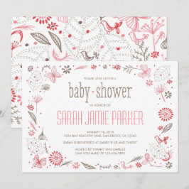 Weich blühendes Pink Nature Bouquet Einladung