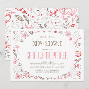 Weich blühendes Pink Nature Bouquet Einladung