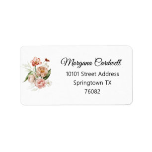 Weich blush Pink Aquarellfarbe Blumenbeet Adresse Adressaufkleber