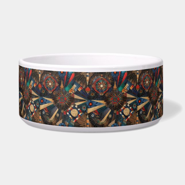 Weich Cyan "Alte indigene Chroniken" Haustier Dini Napf (Vorderseite)