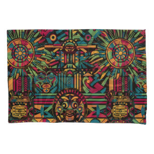 Weich-Cyan "Eclipsed Suns and Pyramids" Cotton Pil Kissenbezug