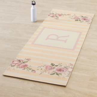 Weich gelb gestreifte Blüte Yogamatte