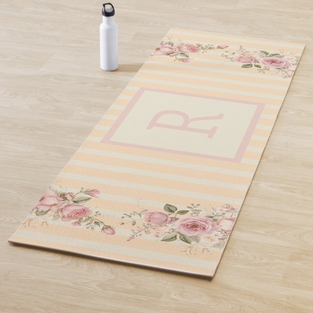 Weich gelb gestreifte Blüte Yogamatte (Beispiel)