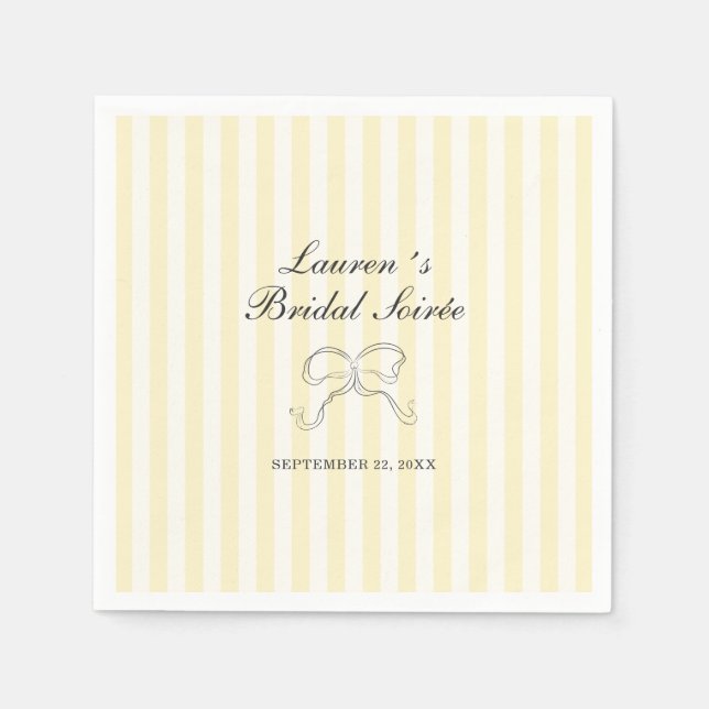 Weich gelbe Streifen Bridal Soirée Serviette (Vorderseite)