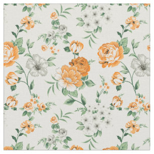 Weich gelber Garten Blumenmuster Stoff