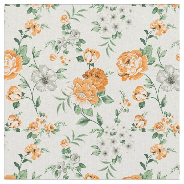 Weich gelber Garten Blumenmuster Stoff (Nahaufnahme)
