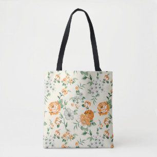 Weich gelber Garten Blumenmuster Tasche