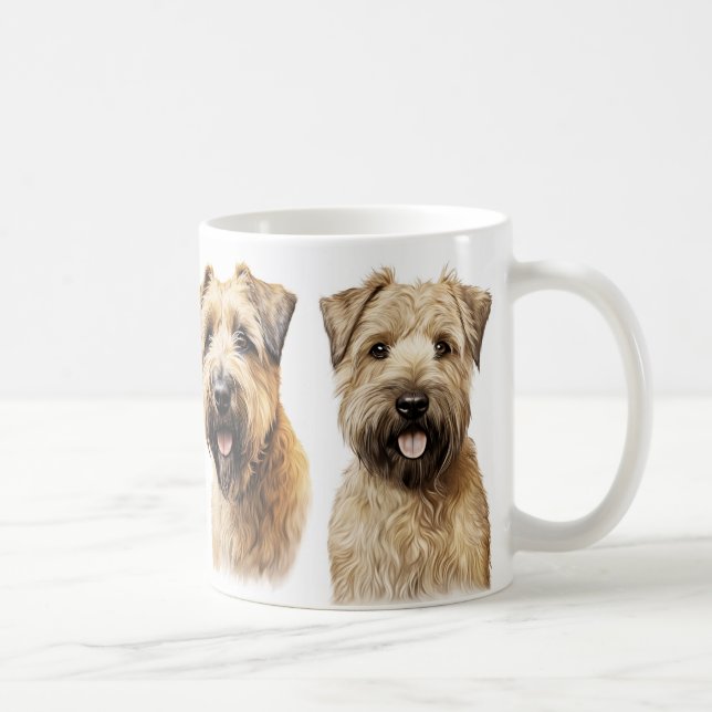 Weich gestrichene Wheaten Terrier liebt die Tasse (Rechts)