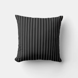 Weich graue und schwarze Button Streifen Kissen