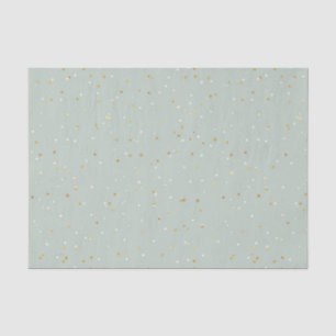 Weich grün mit Weihnachtsgold und weißen Glitzern Seidenpapier