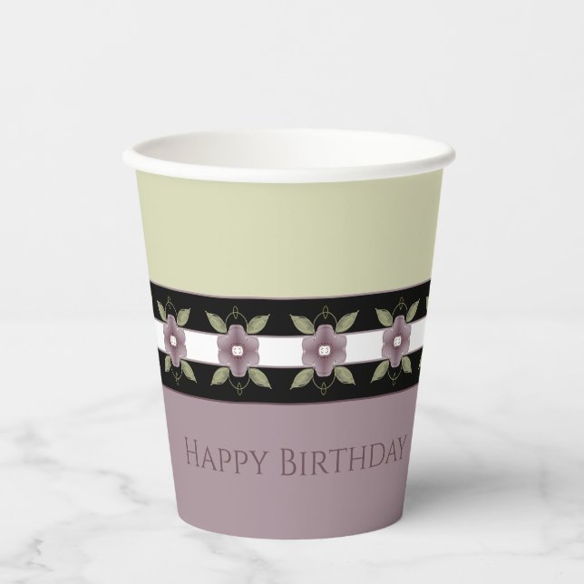 Weich grün und Lila Pappbecher (Vorderseite)