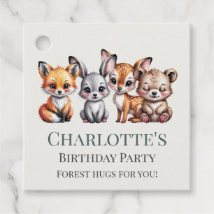 Weich neutrale Waldtiere Bunny Fox Geburtstag Geschenkanhänger