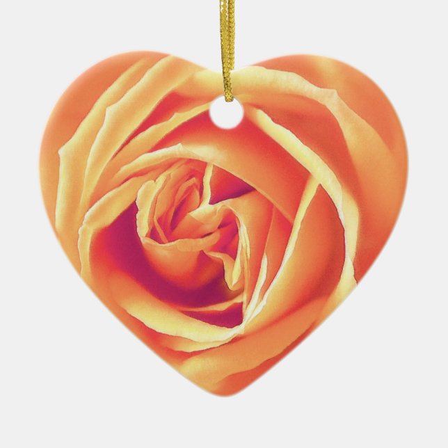 Weich orange Rose Keramikornament (Vorne)