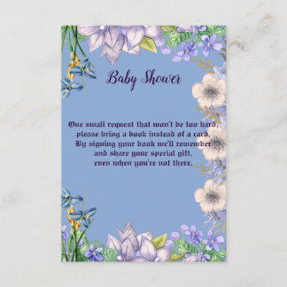 Weich Pastel Blau Lila Blüten Blütendusche Begleitkarte