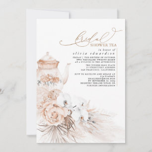 Weich Pastel Pampas Brautparty Tee Einladung