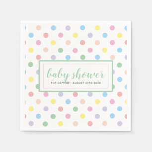 Weich Pastel Polka Dots Babyduschpapier Serviette
