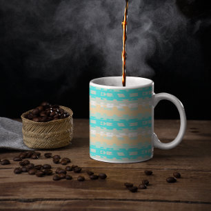 Weich Pastel Türkis Beige Modernes Himmelsmuster Kaffeetasse