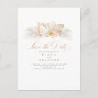 Weich Pastell Blume Pampas Gras Save the Date