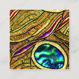 Weich Pastell Paua Muschel Farbgestanztes Glas Quadratische Visitenkarte