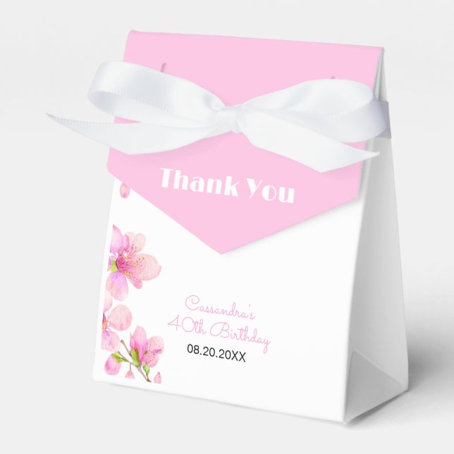 Weich Pastell Pink Cherry Blossom Sakura Geburtsta Geschenkschachtel (Vorderseite)
