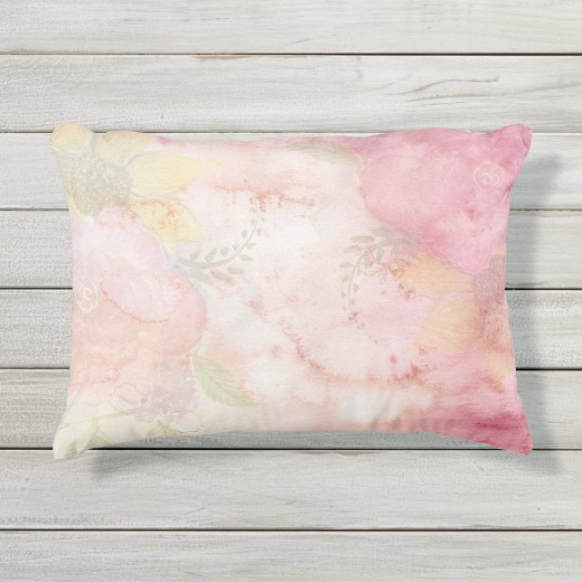 Weich Pastell Pink Grün Krawatte-Farbmuster Kissen Für Draußen (Vorderseite)