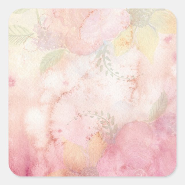 Weich Pastell Pink Grün Krawatte-Farbmuster Quadratischer Aufkleber (Vorderseite)