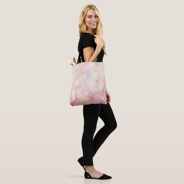 Weich Pastell Pink Grün Krawatte-Farbmuster Tasche (Am Model)