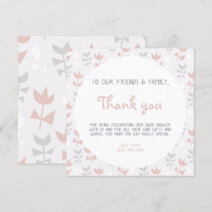 Weich pastellfarbene Blume Babydusche Einladung