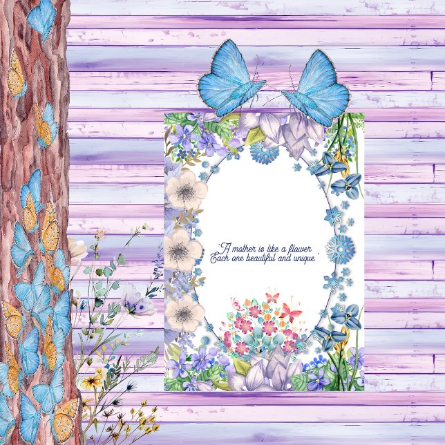 Weich pastellfarbene Blüten Blumenblüten Party der Einladung (Soft Pastel Blue Blooms Floral Mother's Day Party Invitation)