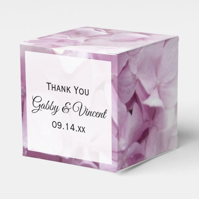 Weich-Pink-Hydrangea-Blumenzehen Geschenkschachtel (Vorderseite)