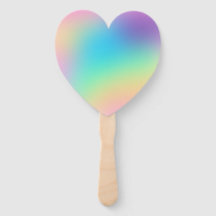 Weich-Prismatische Pastel-Gradient-Herz-Fan