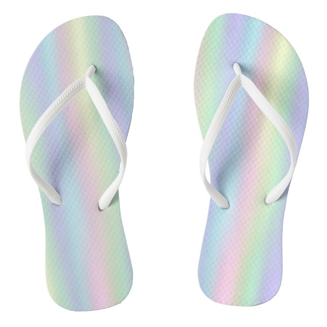 Weich-Regenbogen-Holografischer Pastell Flip Flops (Fußbett)