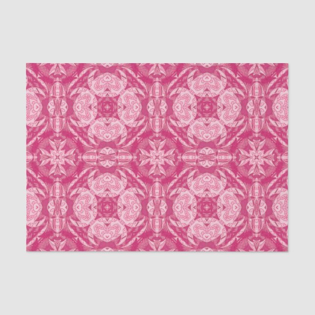 Weich rosa Abstraktes Mandala-Muster Seidenpapier (Vorderseite)