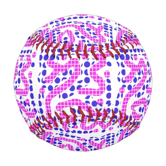 Weich rosa/blaue Polka-Punkte Thunder_Cove Baseball (Vorderseite)