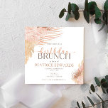 Weich rosa Blumengebäck Brunch Party Einladung<br><div class="desc">Dies ist eine Brunch Party Einladung zum Geburtstag mit einem zarten rosa Blumenmotiv. Das Design umfasst eine wunderschöne,  leicht rosa Blume mit rosa Blume,  Federn und Blätter.</div>