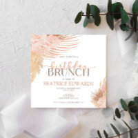 Weich rosa Blumengebäck Brunch Party Einladung