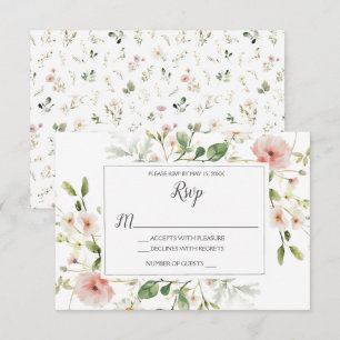 Weich rosa Blütenblätter florale Hochzeit RSVP Einladung