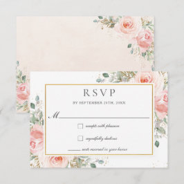 Weich rosa Blütengrün, Blütengrün, Hochzeit RSV RSVP Karte