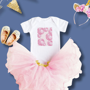 Weich rosa Disco Balls and Stars, Girly Retro Baby Strampler