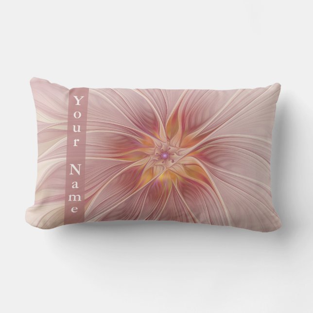 Weich rosa floraler Traum Abstrakt Moderne Blume N Lendenkissen (Vorderseite)