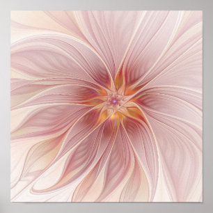 Weich rosa floraler Traum Abstrakt Moderne Blume Poster