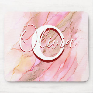 Weich rosa Flüssigkeit Alkoholtinte Mousepad