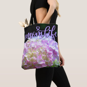 Weich-rosa-gelbe lila Hydrangeas-Blume Tasche