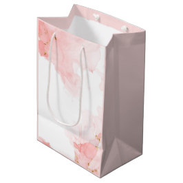 Weich rosa Glitzer Aquarellfarbe Mittlere Geschenktüte