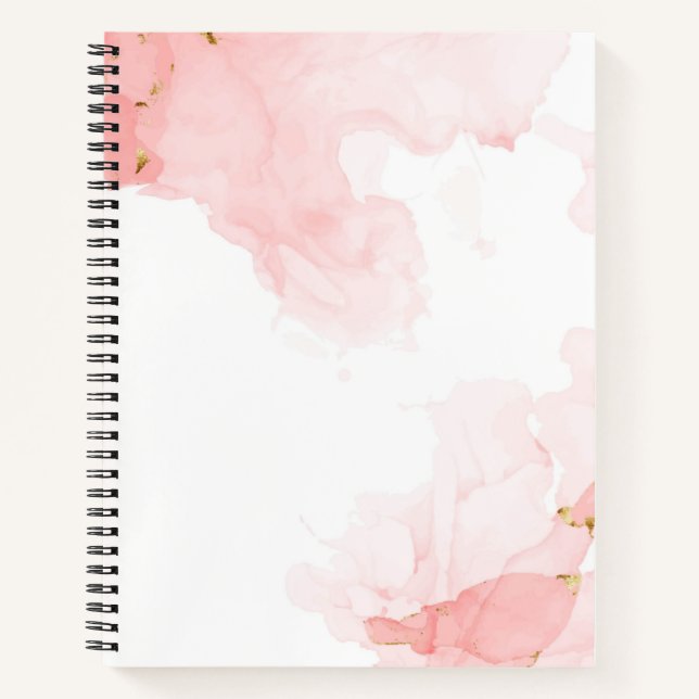 Weich rosa Glitzer Aquarellfarbe Notizbuch (Vorderseite)