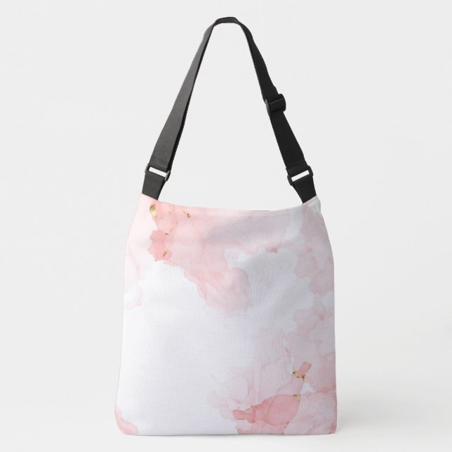 Weich rosa Glitzer Aquarellfarbe Tragetaschen Mit Langen Trägern (Vorderseite)