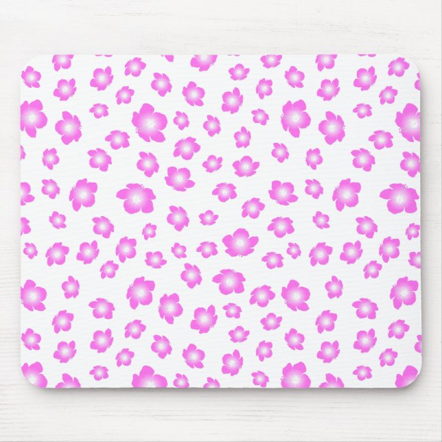 Weich rosa Hibiskus floral Mousepad (Vorne)